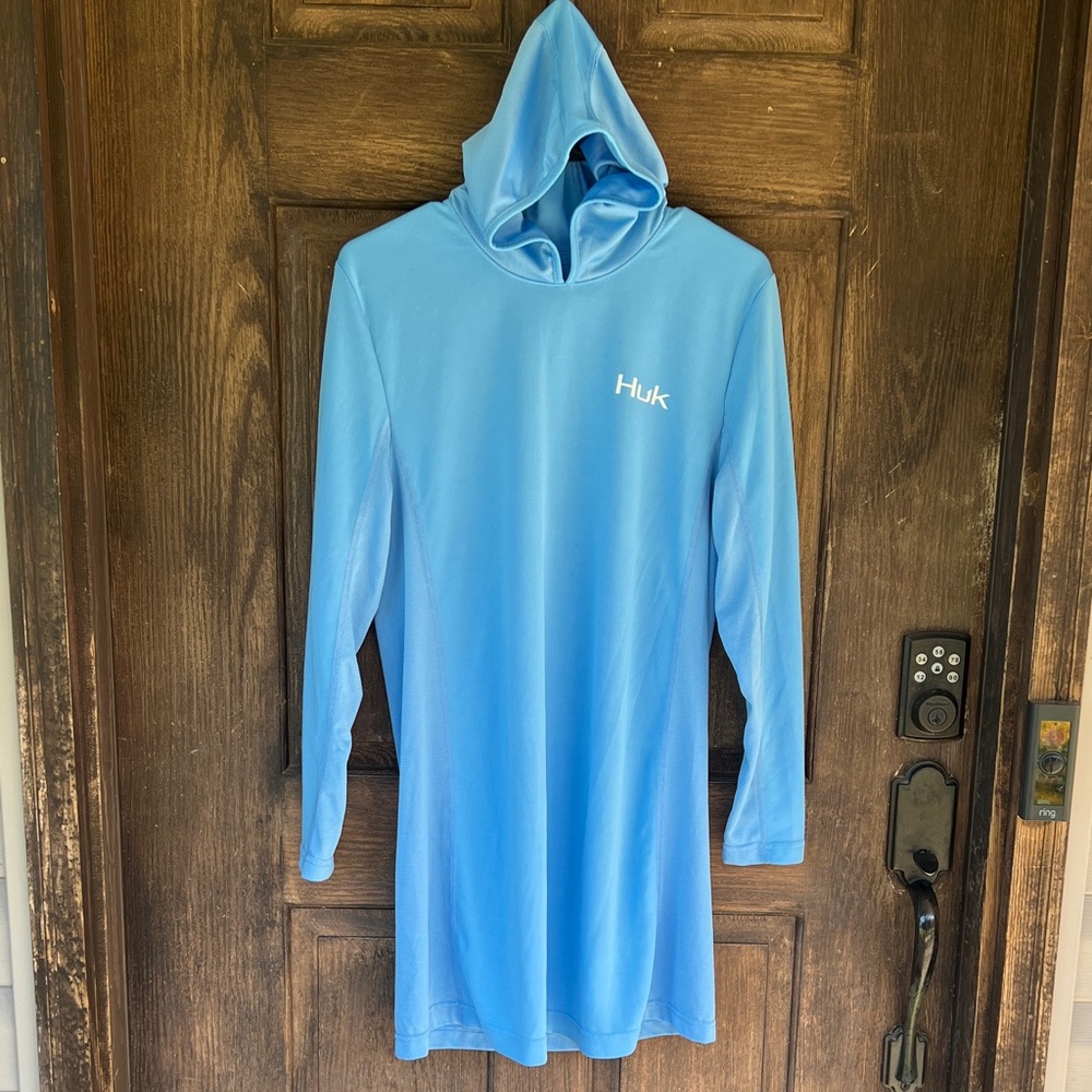Huk Sky Blue Hooded Performance Sun Dress